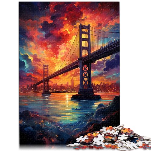 Puzzlespiel, farbenfrohes Kunst-Puzzle „San Francisco“, 1000 Teile für Erwachsene, Holzpuzzle, Wanddekoration, einzigartige Geburtstags, 1000 Teile (50 x 75 cm)