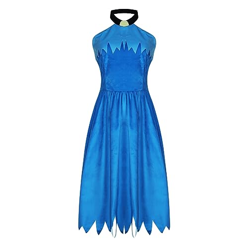 AYYOHON Betty Rubble Kostüm für Damen, blaues Kleid, Höhlenfrauen-Outfit für Steinzeit, Verkleidung, Halloween, Cosplay, Kostüm, Größe XXL