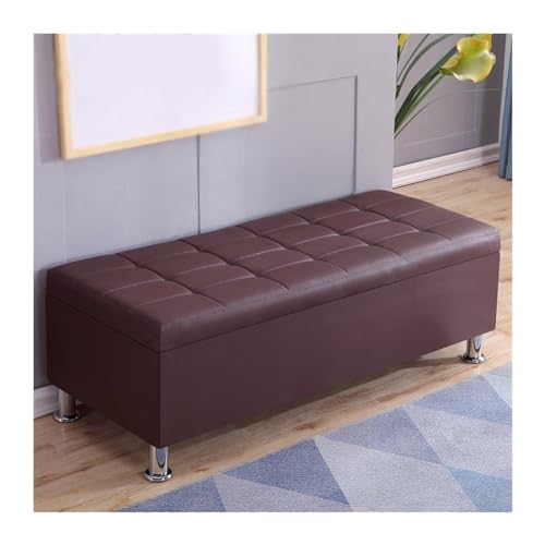 Schuhregal Rechteckiger Sofahocker, Schuhwechselhocker, Nachttischhocker, multifunktionaler Aufbewahrungshocker, Ankleidezimmer, Umkleidekabine, Lederhocker Schuhrschrank(Dark Coffee,40*40*40cm)