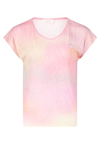 Cartoon Damen Printshirt mit Placement Pink/White,38