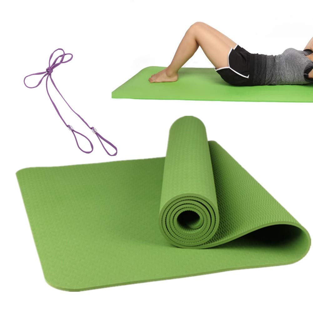 Jogamatte Fitnessmatte Trainingsmatten für Heimgymnastik dick Yogamatten Trainingsmatten für das Heim-Fitnessstudio Yoga Mat Dick green,6mm