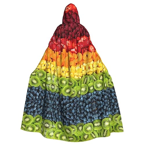 WURTON Regenbogen-Umhang mit Kapuze, Unisex, Cosplay-Kostüm, Umhang für Erwachsene, 185 cm