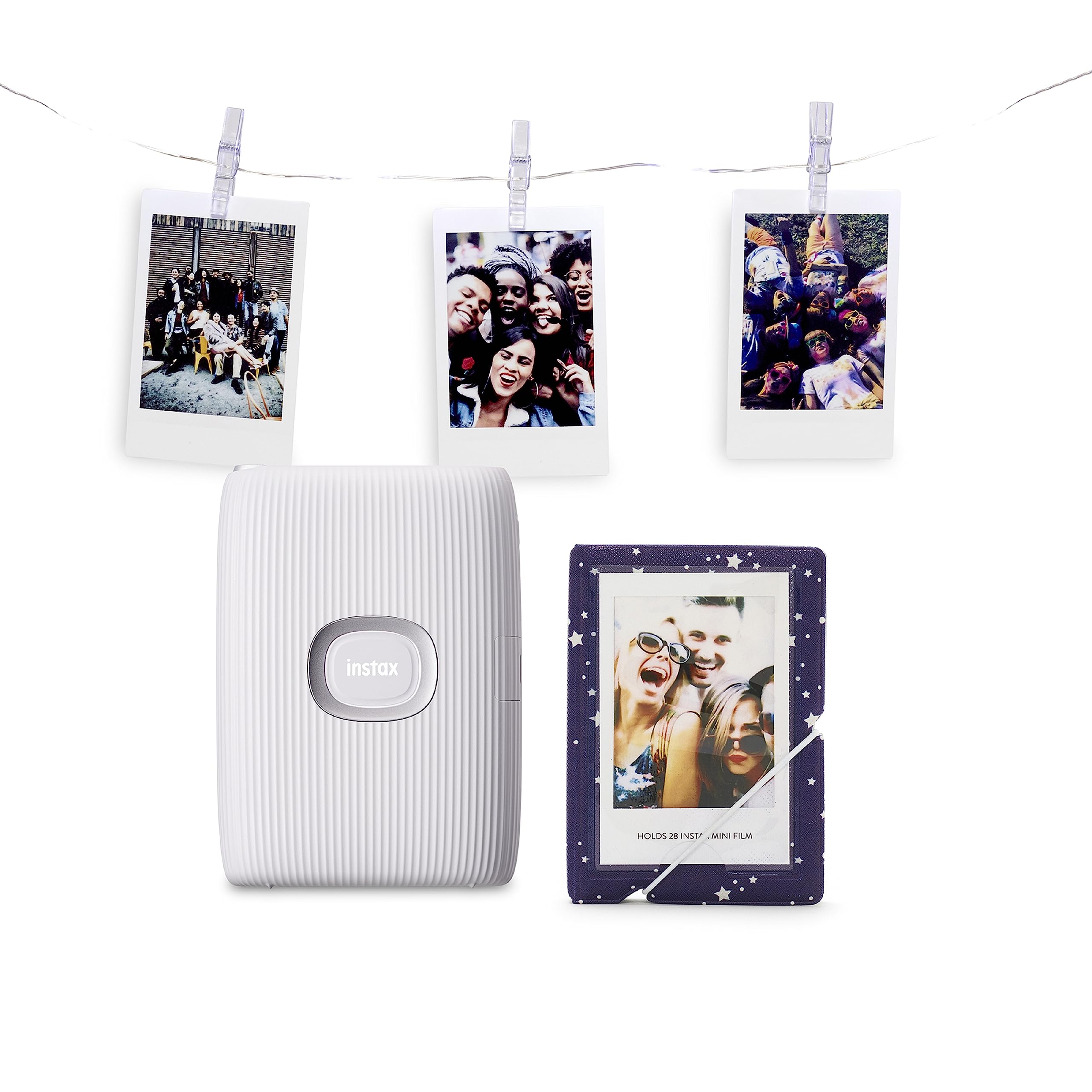 INSTAX Limited Edition Mini LINK2 Smartphone Printer Bundle, Clay White