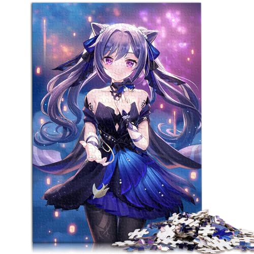 Puzzle, Lernspiele, Genshin Impact Keqing-Puzzle 1000 Teile für Erwachsene, Holzpuzzle, dekomprimierendes geistiges Lernspielzeug, 1000 Teile (50 x 75 cm)