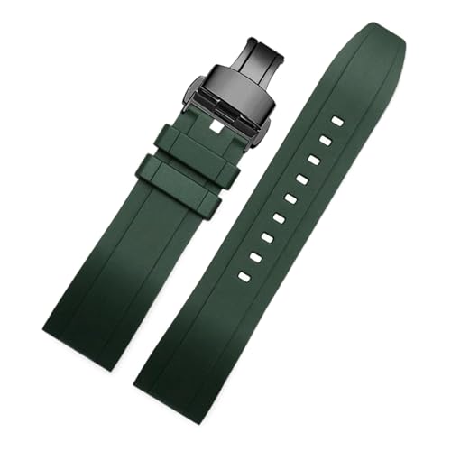 SpaRcz Kautschuk-Uhrenarmband, wasserdicht, grüner Kautschuk, 17-24mm, Farbe 14, 24mm