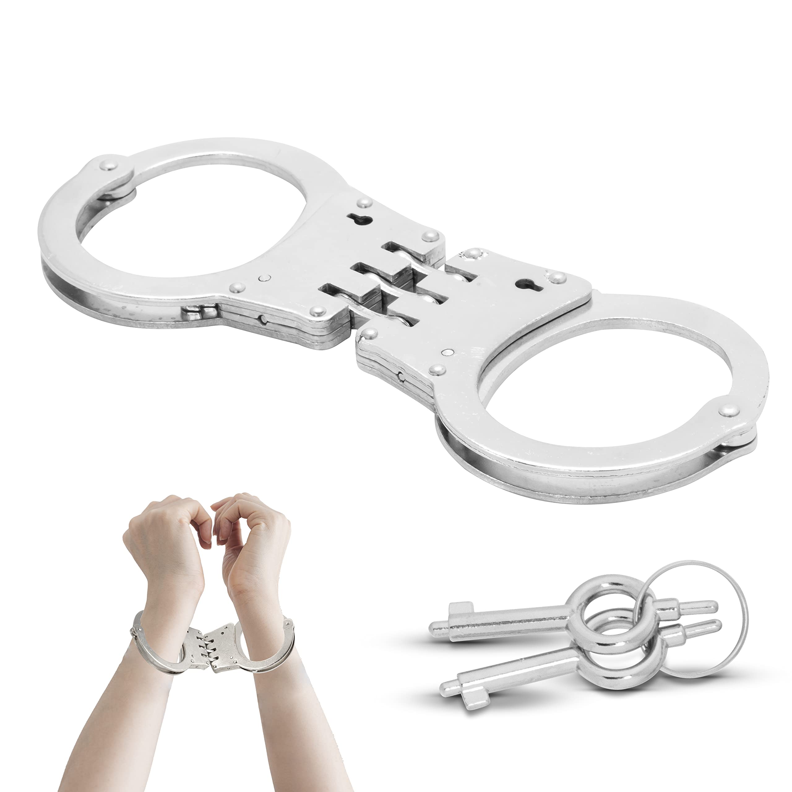 Profi Handschelle aus robusten Stahl incl. 2 Schlüssel Polizei Handschellen sehr stabil Security Ausrüstung Handcuffs