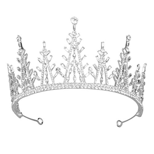 AIHEDOUJ Hochzeit Tiara Krone Braut Strass Krone Stirnband Haarreifen Braut Kopfschmuck für Hochzeitsbankett Kronen-Stirnbänder