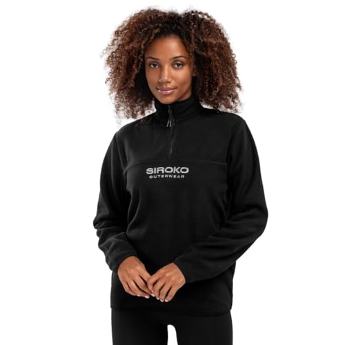 SIROKO - Fleece Half Zip für Damen Shadow-W - L - Schwarz