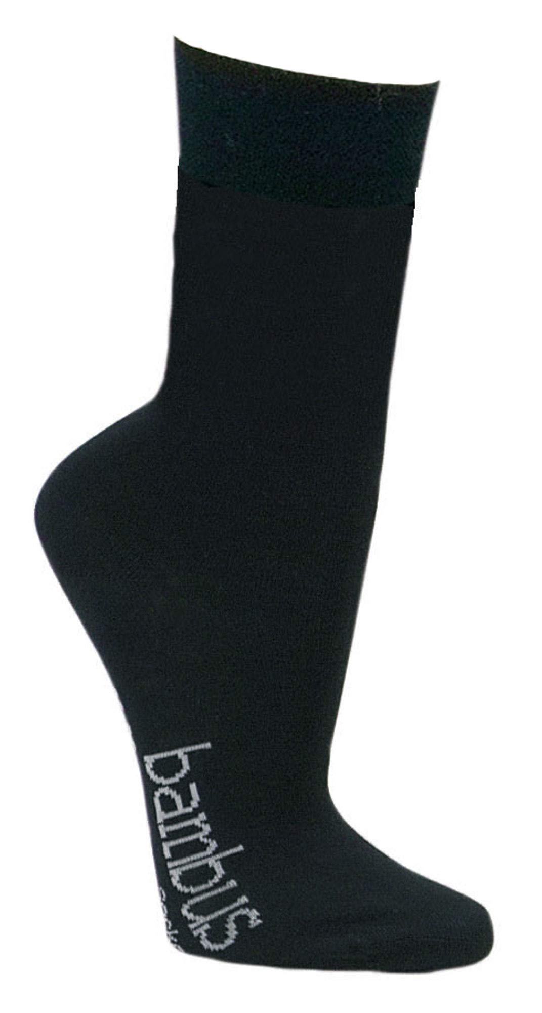 Wowerat 12 Paar superweiche Bambus Socken für Sie und Ihn - Optimaler drückendes Gummi - Ideal für Business, Sport und Freizeit (mt) (SCHWARZ/Black, 39-42)