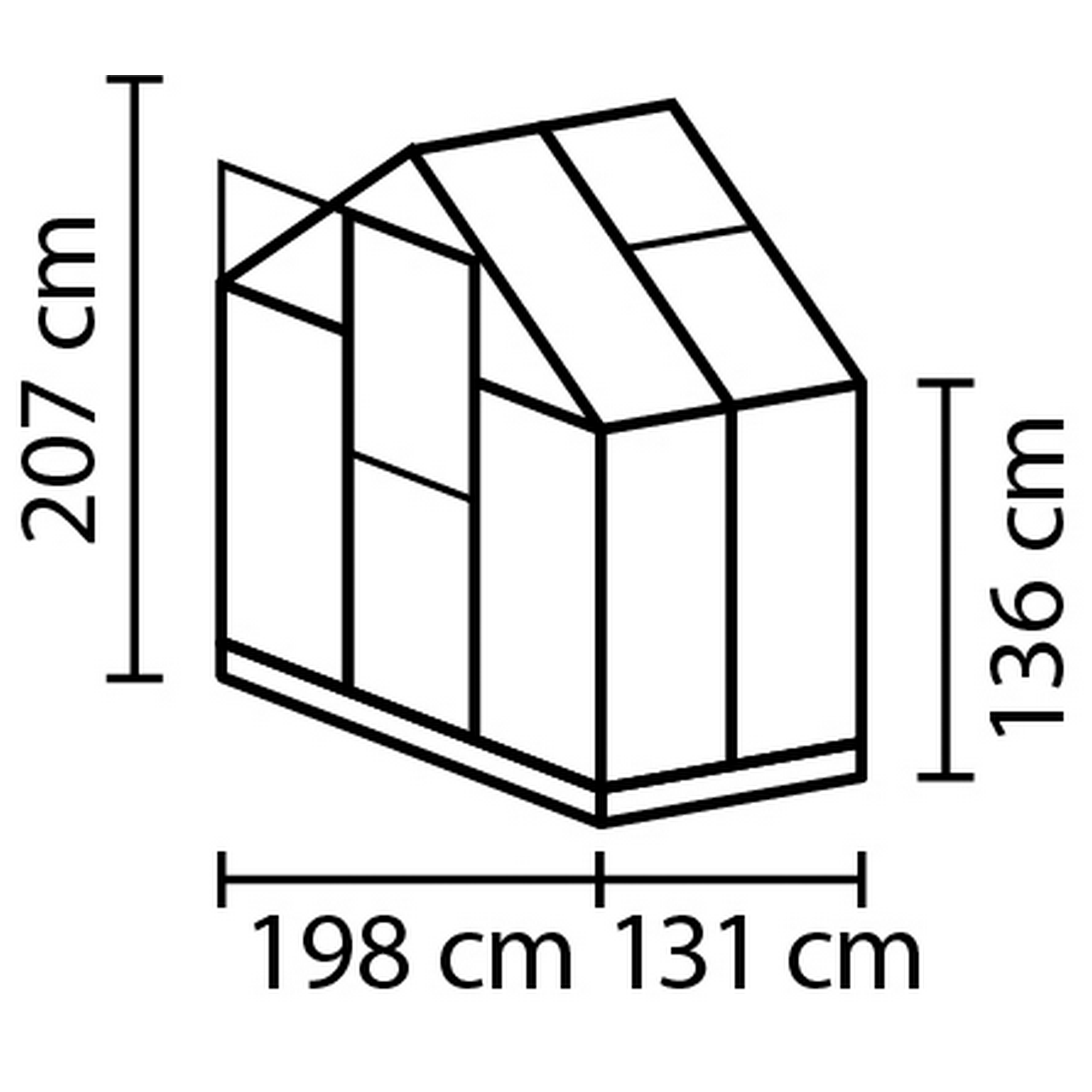 Vitavia Gewächshaus 'Triton 2500' 2,5 m² 190,4 x 128,9 cm 6 mm Hohlkammerplatten aluminiumfarben 3