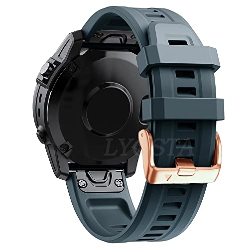 BANDKIT 20 mm Uhrenarmband für Garmin Fenix 7S 5S / 5S Plus / 6S / 6SPro MK2S Silikon Schnellverschluss Uhrenarmband Easyfit Armband, 20mm Descent Mk2S, Achat