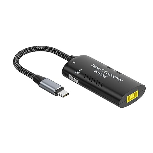 Qsvbeeqj 100 W für Buchse auf USB-C-Stecker, Konverter, unterstützt 15 W, 12 W, Schnellladeadapter, geflochtenes Nylonkabel, verschleißfest