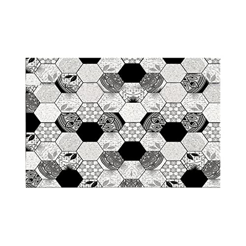 Ldabrye Nordische geometrische Fußmatte, Teppich, PVC, Seide, Schlaufen, Fußmatten für Eingangsbereich, Wohnzimmer, Badezimmer