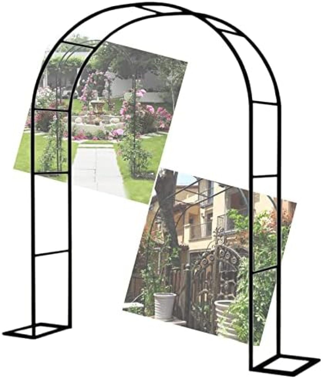 Gartenbogen, Laube, breit, 80–350 cm, Pflanzengitter, Hochzeitstorbogen, Rosenbögen, Stahlrahmen, für Hochzeit, Brautparty, elegante Dekorationen und Gartenkletterpflanzen, Ranken, B300 x H2