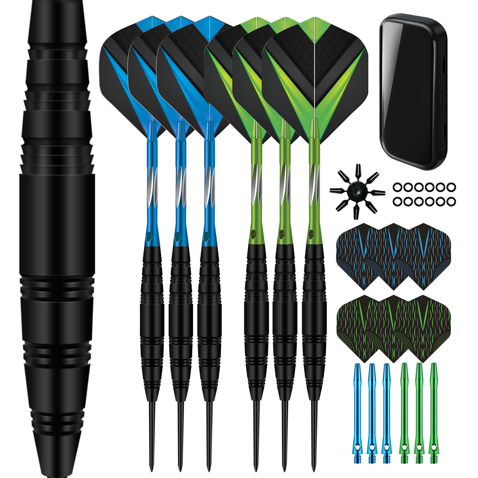 1 Set tragbare Stahl-Dartpfeil-Nadel-Metall-Darts-Set, Aluminiumschaft, Stahlspitze, Dart-Werkzeug für einfache Handhabung