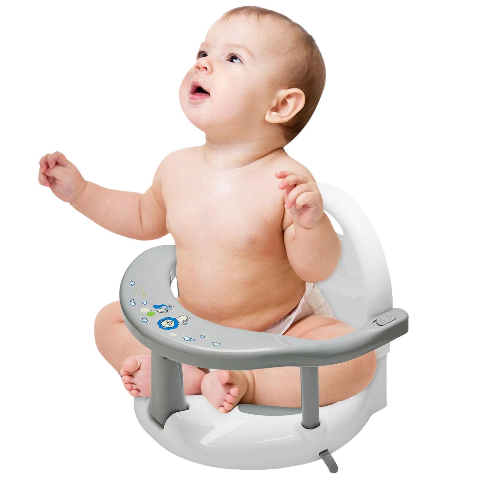 Baby-Badewannensitz – faltbarer, rutschfester Sit-Up-Badesitz für Babys, 32 x 29 x 32 cm, mit leistungsstarken Saugnäpfen, Baby-Badewannensitz, Badewannensitz für 6–18 Monate Kinder