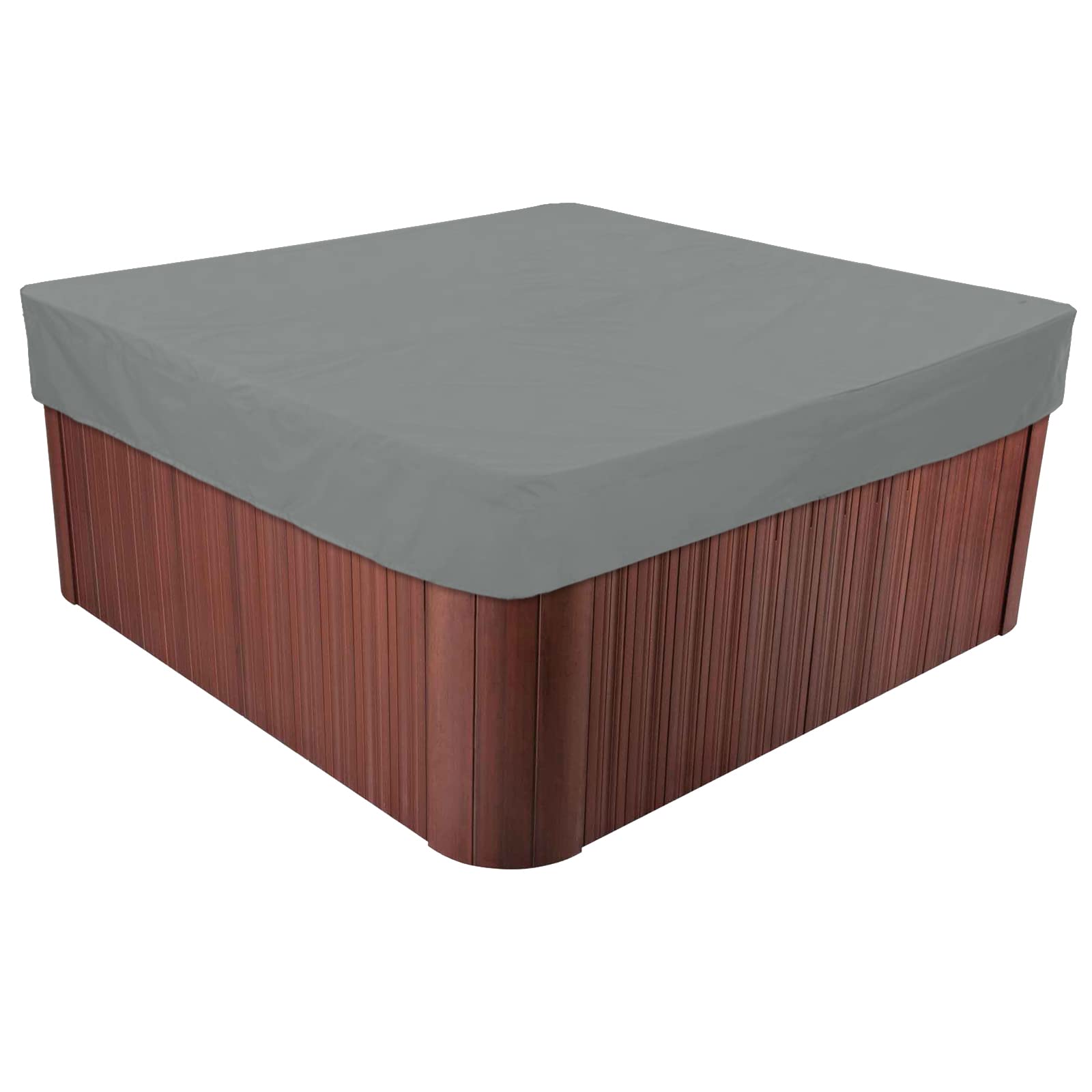 BaCover Outdoor Whirlpool Abdeckung, 210D Oxford-Gewebe Schutzabdeckung für Spa Wasserdicht UV-Schutz Pool-Abdeckung Quadratische,Grau,215x215x30cm