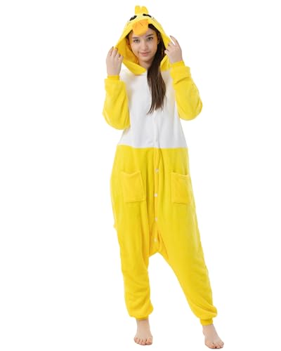 Katara 1744 (30+ Designs) Enten-Kostüm Küken, Unisex Onesie/ Pyjama-Qualität für Erwachsene & Teenager