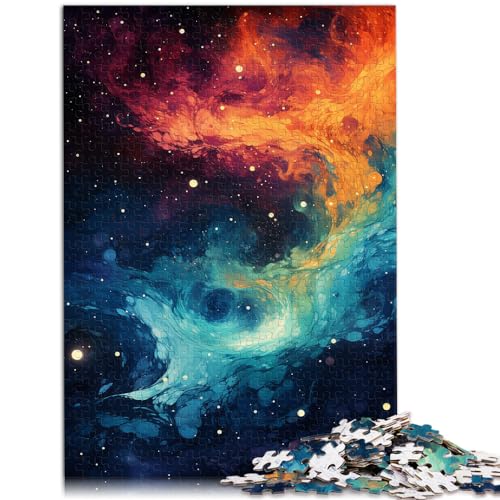 Puzzle Fantasie-Puzzle in Rot und Blau, 1000 Teile, Puzzle für Erwachsene, Holzpuzzle, Familienspiel, Stressabbau, schwieriges Herausforderungspuzzle, 1000 Teile (50 x 75 cm)