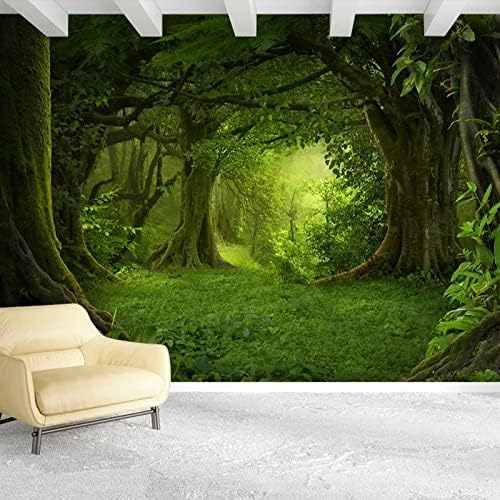 XLMING Grüne Waldlandschaft 3D Tapete Home Dekoration Wohnzimmer Sofa Schlafzimmer Tv Hintergrund Wand-350cm×256cm