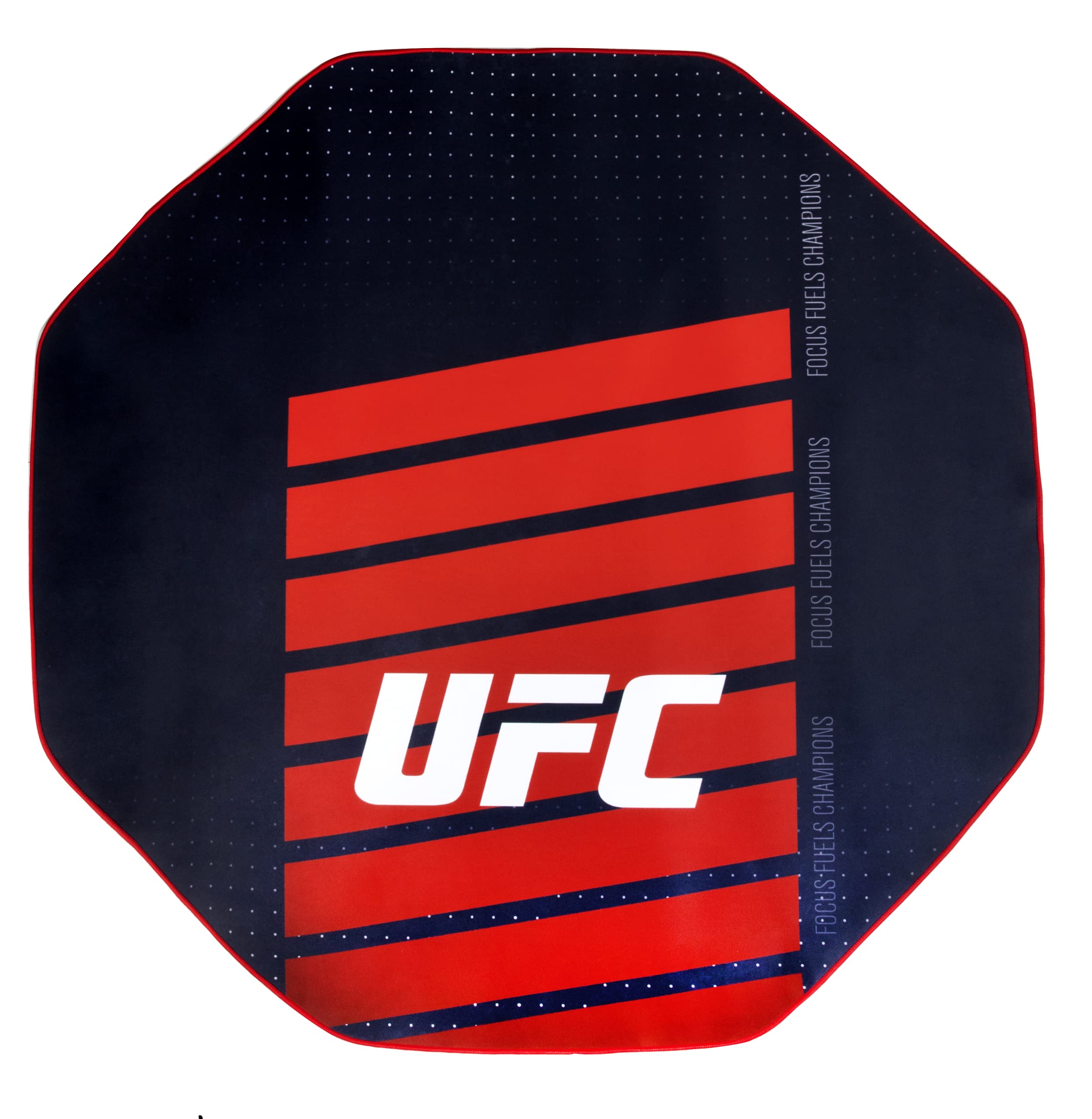 Konix UFC Bodenschutzmatte für Gaming-Stuhl 98 x 98 cm - rutschfeste Beschichtung - Schwarz und Rot