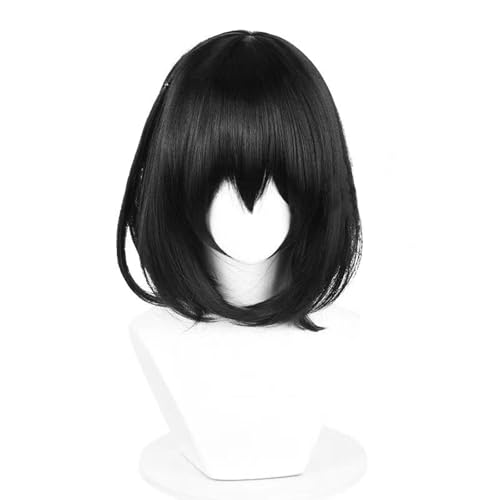 WCCNKK Anime Cosplay Perücke, Another Misaki MEI Perücke, Kurze Schwarze Haare, Mit Kostenloser Perückenkappe, Für Party Alltag Halloween Perücke, Animationsdekoration, Accessoires, Geschenke