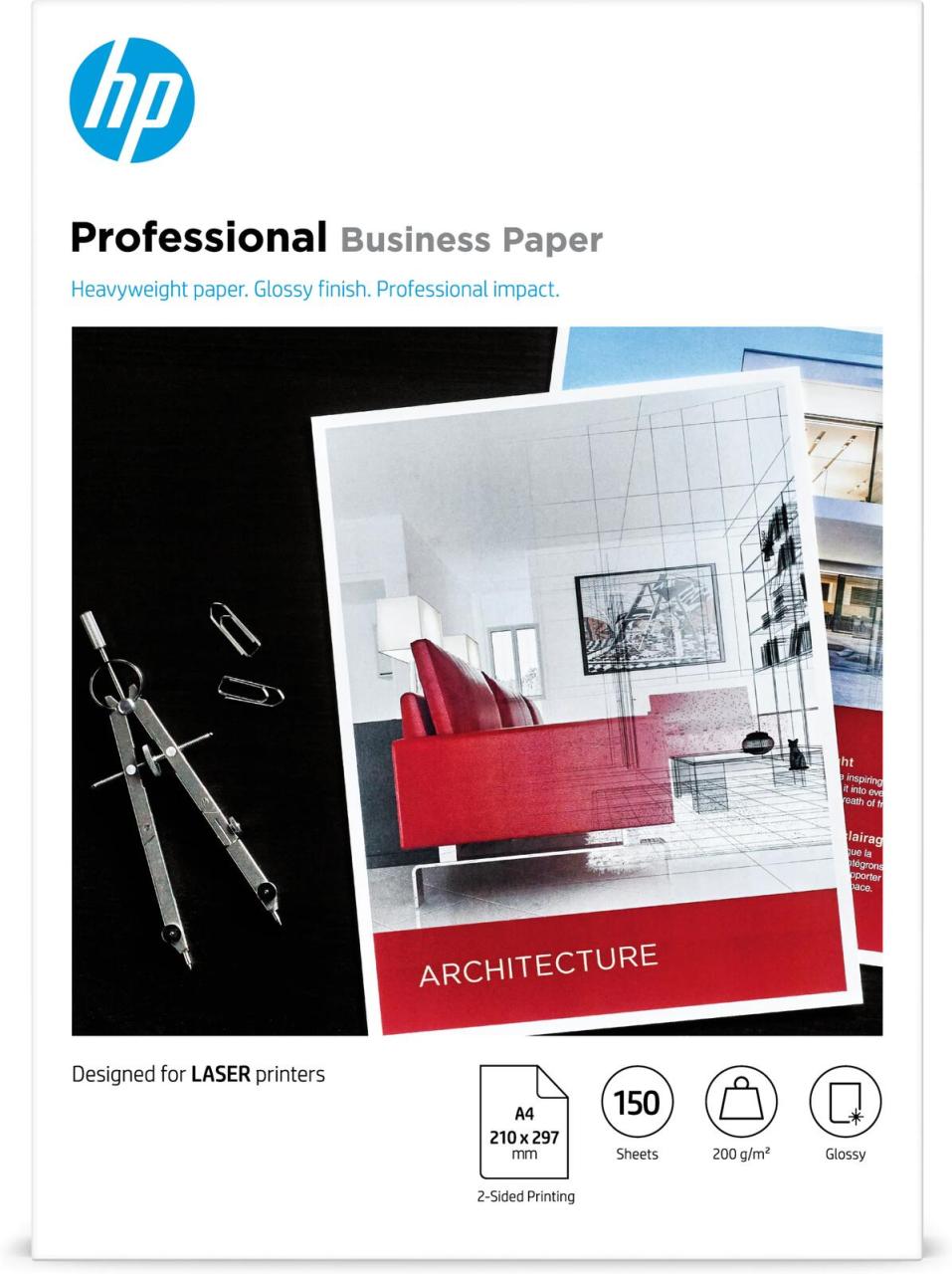 HP Professional Business Laser-Papier – A4, glänzend, 200 g/m²