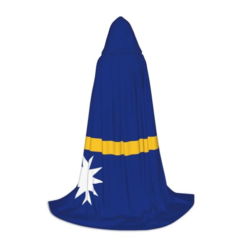 WURTON Halloween-Kapuzenumhang mit Flagge von Nauru, Unisex, Gothic-Umhang für Cosplay-Festlichkeiten