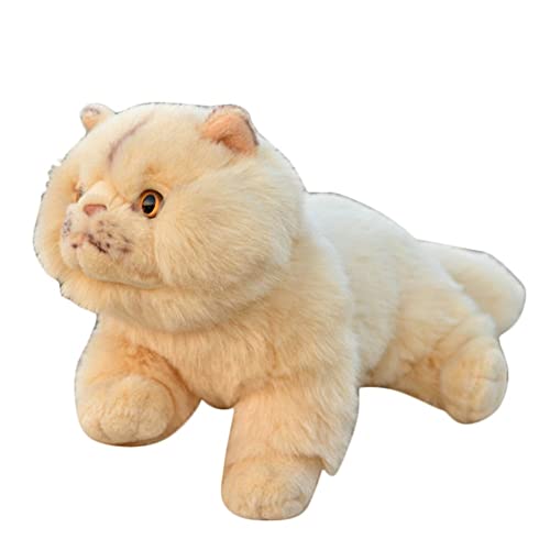 DANAIM Beige Katze Plüsch Stofftier Spielzeug Realistisch 13 Zoll Kätzchen Handgemachte Kinder Haustier Katze Plüschtier for Jungen Mädchen Kinder Geburtstagsgeschenk