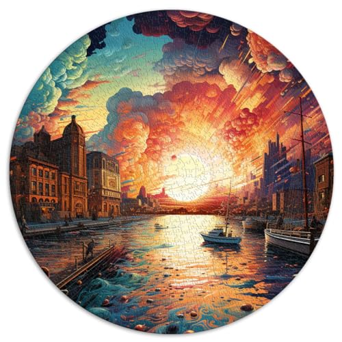 Puzzles für Osloer Hafen, bunt, 1000 Teile, für Erwachsene, Geschenke, 26,5 x 26,5 Zoll, Puzzles für Geschenke ganze Familie und die