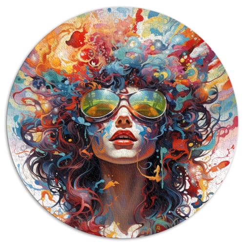 Puzzles Rock Girl bunt 1000 Teile Puzzles für Erwachsene 67,5x67,5cm Entspannungspuzzles Spiele Spielzeugpuzzles Lernspiele Stressabbaupuzzles