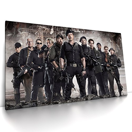 The Expendables - Leinwand Bild - Film Wandbild aufhängefertig Kunst Druck Bilder Wand Deko Modern Art XXL Wohnzimmer (120 x 70 cm, Leinwand auf Keilrahmen)