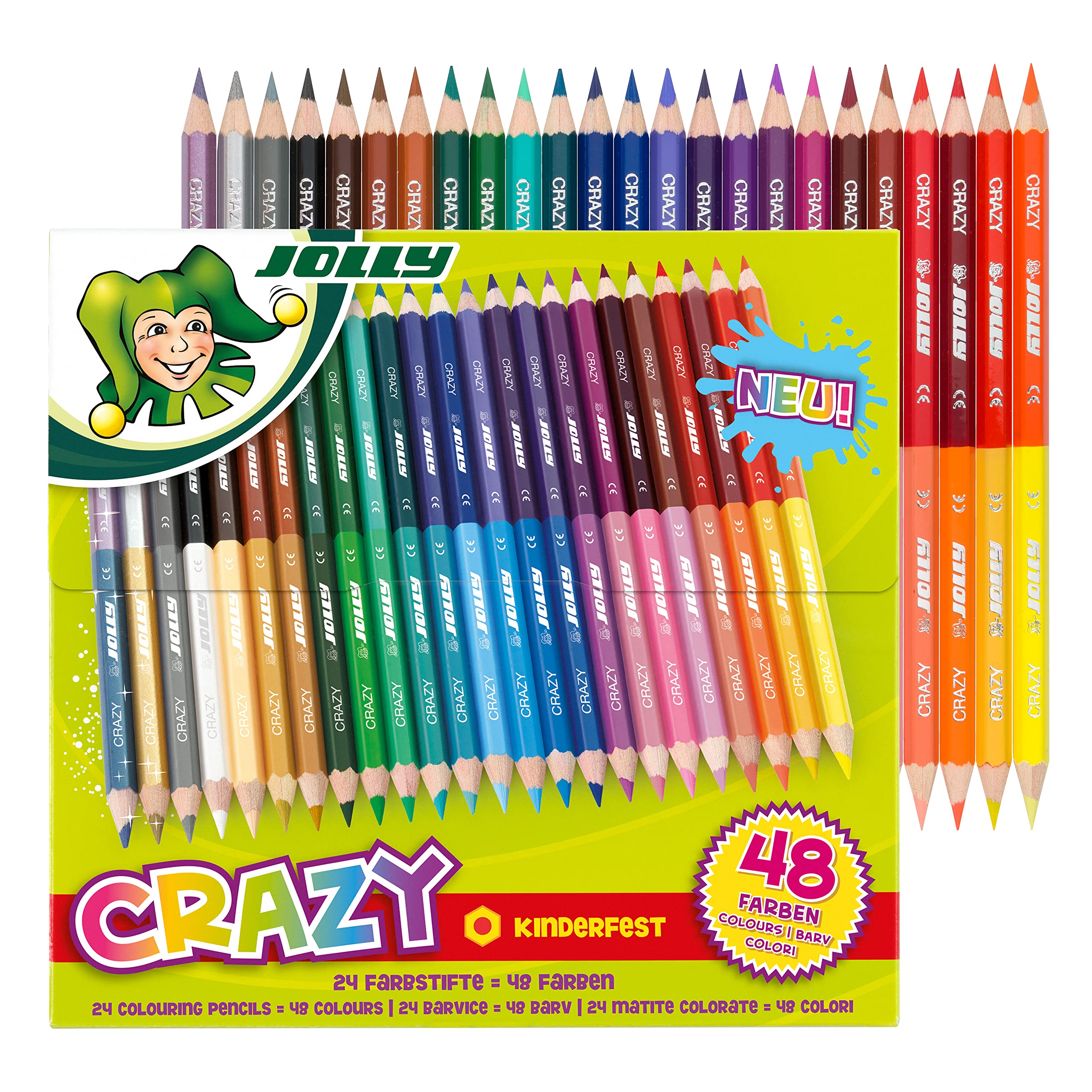 JOLLY Superstick Crazy Farbstifte 24 Stifte mit 48 Farben