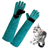 Nbhuiakl Handschuhe für Tierhandhabung, 45 cm, kratzfeste Schutzhandschuhe für das Training von Haustieren, dicke und Haustierfütterung, Schutzhandschuhe für Kleintiere