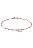 Elli Armband Damen Infinity Symbol Trend mit Zirkonia Kristallen in 925 Sterling Silber Rosévergoldet