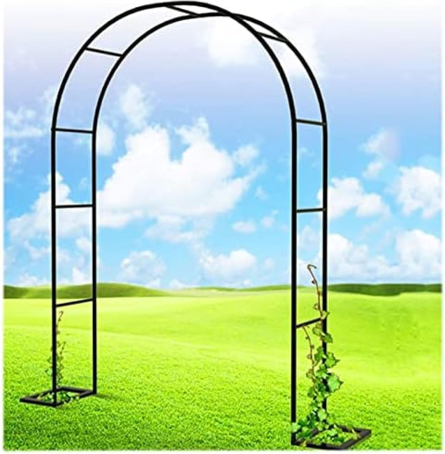 Garten-Rosenbogen, breit 120 cm, 140 cm, 180 cm, 200 cm, 240 cm, 280 cm, 300 cm, 350 cm, Metall-Pergola-Laube, Metallbogen für Kletterpflanzen, dekorativer Hochzeitsbogen, sensationell, 180