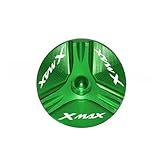 Für LOGO "XMAX" Motorrad CNC Aluminium Motor Öl Füllstoff Kappe Stecker Schraube Abdeckung Für Yamaha Für XMAX 300 Für X-MAX 250 Tankstecker (Farbe : Grün)