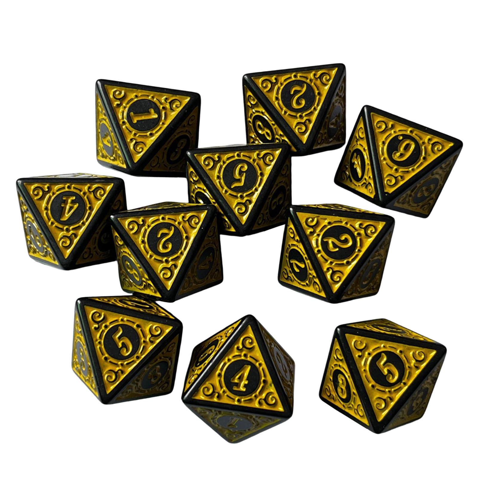 GETSTREE Würfelanzug, Spiele Würfel, 10-teiliges mehrseitiges Würfelset, Partyzubehör, Acrylwürfel(Yellow)