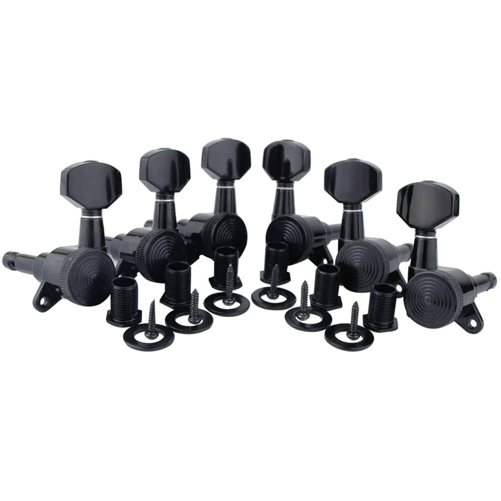 6Pcs Gitarre Locking Tuner (3L + 3R Handed) 1:18 Verhältnis Lock String Tuning Schlüssel Pegs Mechaniken Sechseckigen Han