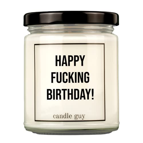 candle guy Duftkerze | Happy Fucking Birthday! | Handgemacht aus 100% Sojawachs | 70 Stunden Brenndauer