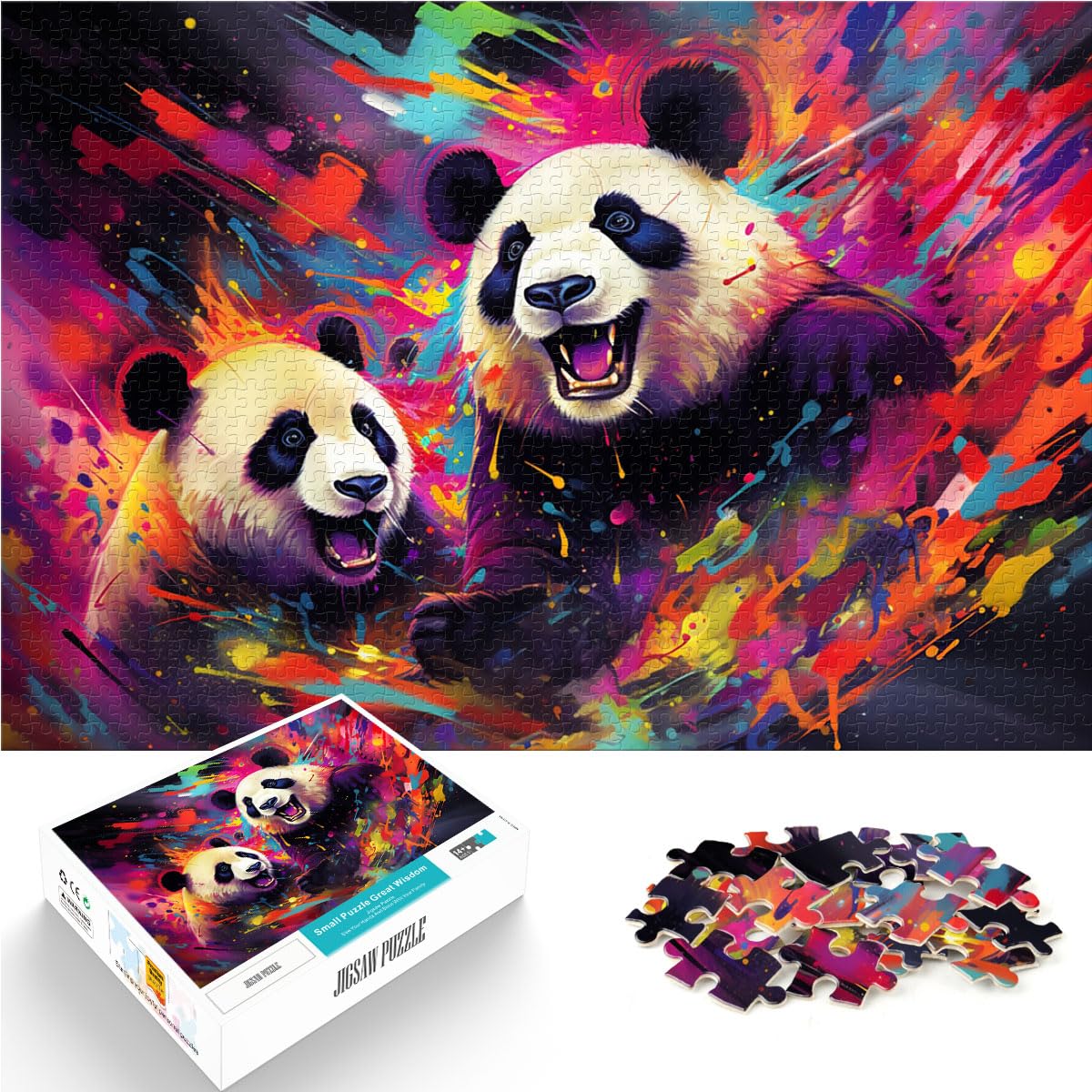 Puzzles für Farbpanda. 1000-teiliges Holzpuzzle. Jedes Teil ist einzigartig – anspruchsvolles, unterhaltsames Spiel für die ganze Familie. 1000 Teile (50 x 75 cm)