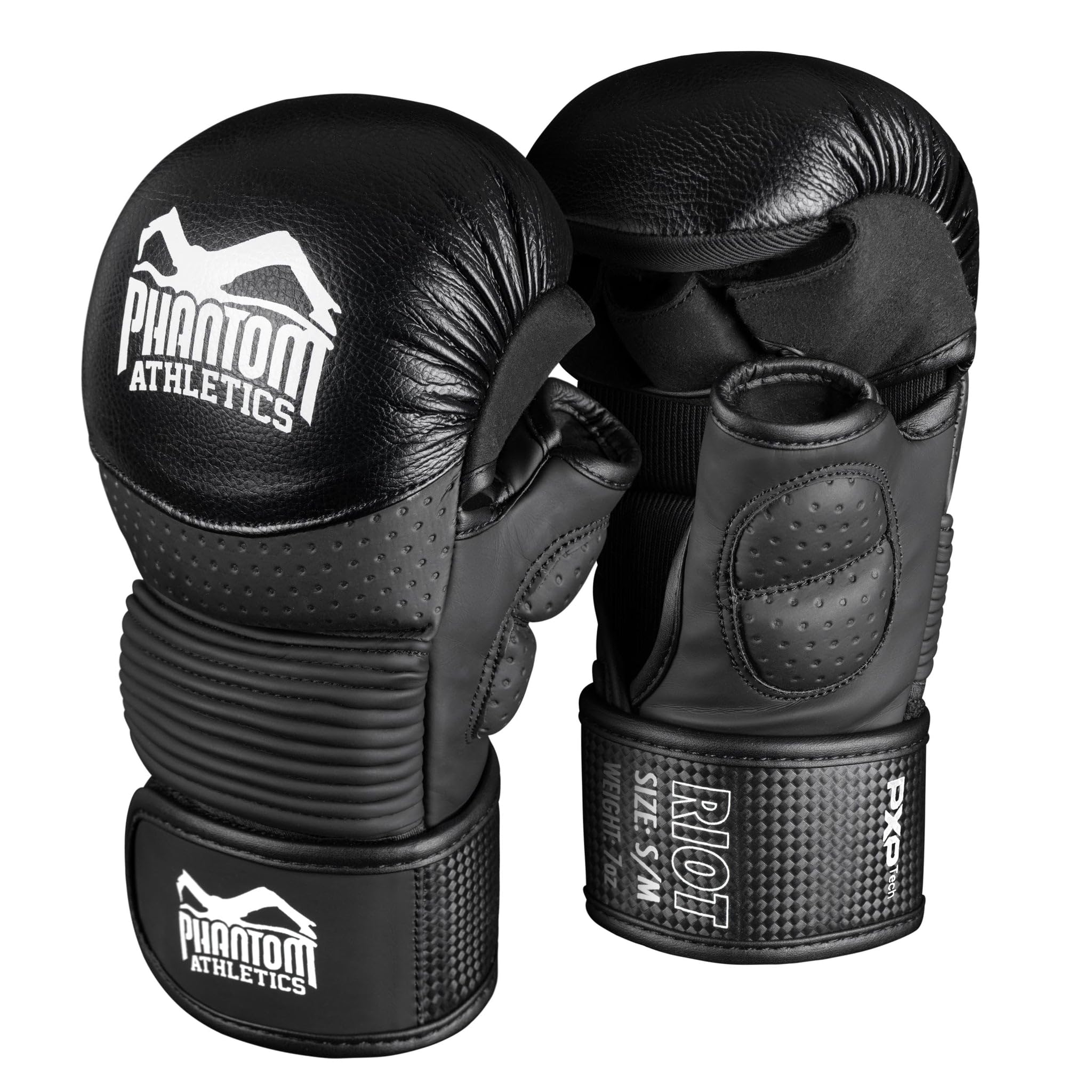 Phantom MMA Handschuhe RIOT PRO - Optimaler Schutz für Sparring - Sicherheit für Daumen und Handgelenk - Offener Griff - Kampfsport, Grappling - Fight und Training - Herren - S/M