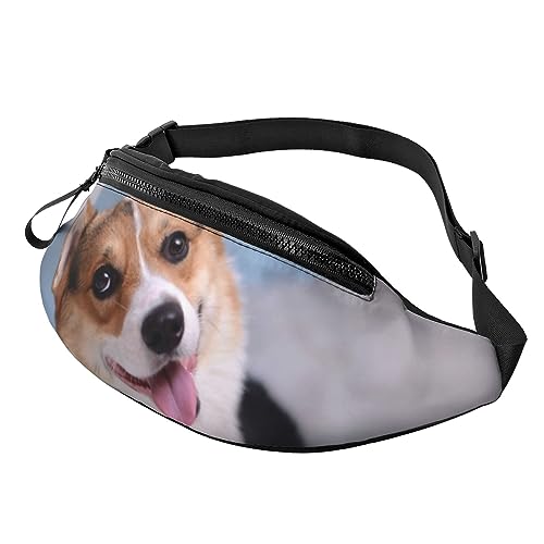 HSJFS Modische Hüfttasche mit niedlichem Schweinchen-Aufdruck, verstellbarer Gürtel, lässige Brusttasche, Corgi Dogs, Einheitsgröße