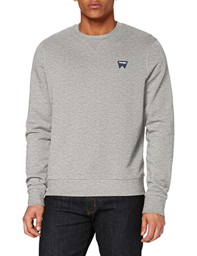 Wrangler Herren Sign Off Crew Sweatshirt, Grau (Mid Grey Mel A37), XX-Large