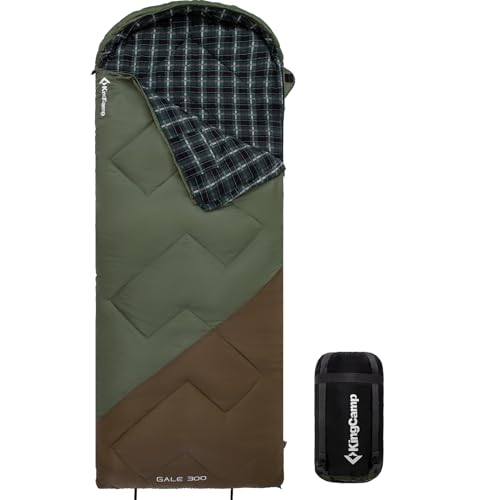 KingCamp Schlafsack Deckenschlafsack,BEANGREEN/Brown