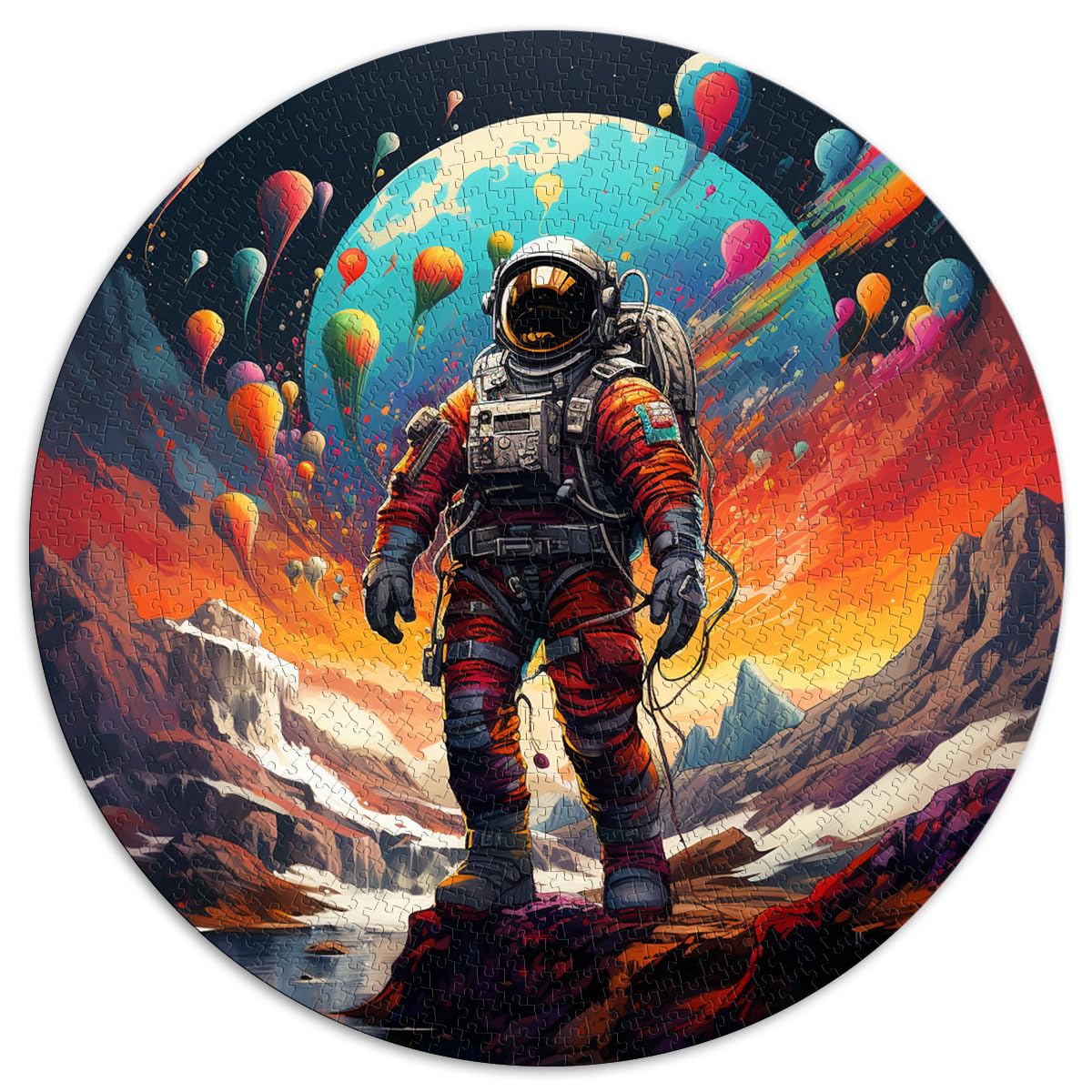 Puzzle für Puzzle „Der Ballon-Astronaut“ 1000 Teile Puzzle für Erwachsene, 26,5 x 26,5 Zoll, Lernspielzeug für Frauen und Männer