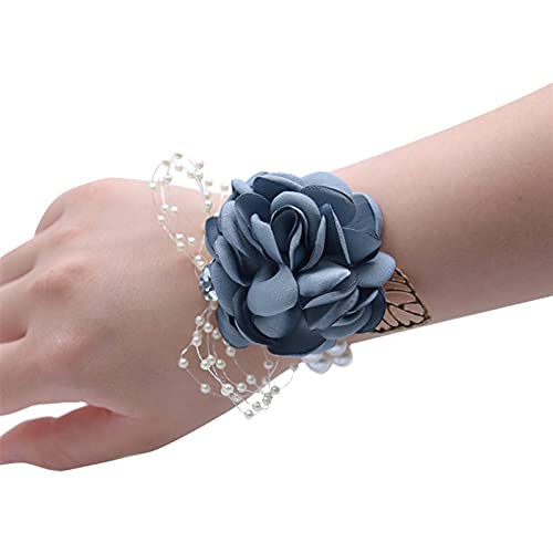 Ein Blumenarmband, ein Handgelenk mit Blumen Mädchen Brautjungfer Handgelenk Blumen Hochzeit Prom Party Corsage Armband Stoff Hand Blumen Hochzeit Supply Zubehör (Color : 3), One Size