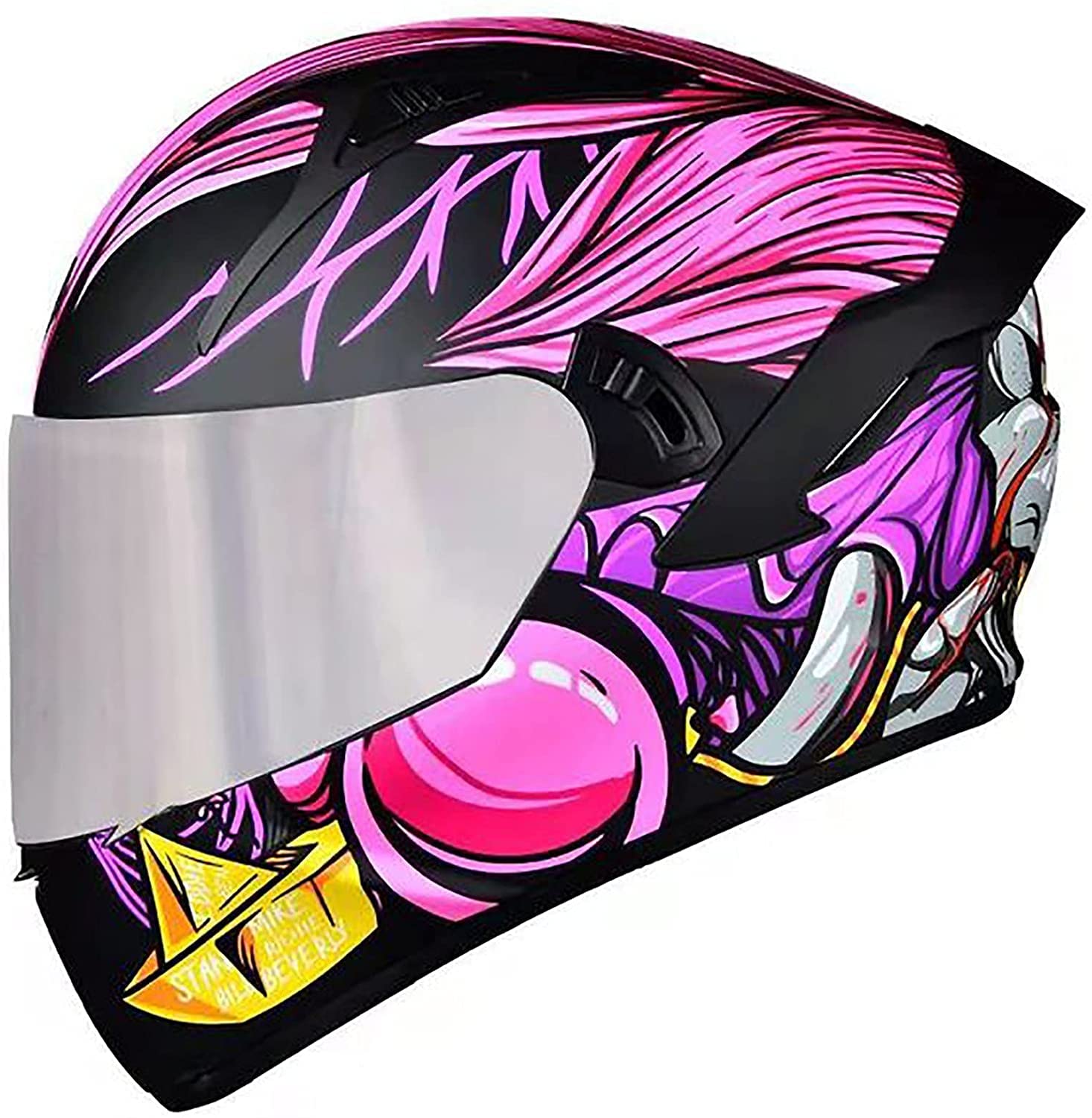 Integralhelm Motorradhelm Mit Doppelvisier Racing Helm Klapphelm Mopehelm Rollerhelm ECE Zertifiziert Motorrad Fullface Helm Für Damen Herren Mit Bluetooth Slot (Color : M, Größe : 2XL=62-63cm)