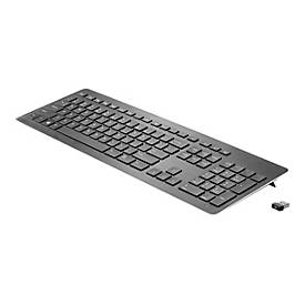 HP Premium - Tastatur - kabellos - 2.4 GHz - Deutsch - Abgeglichenes anodisiertes Aluminium