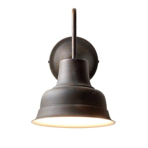 LOBERON Wandlampe Sidney, rustikales Design im Industrial-Trend, Wandleuchte im Vintage-Look, Industrie-Charme, Eisen, braun/weiß